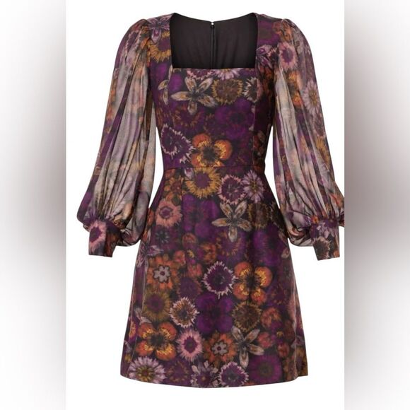 Slate & Willow Dark Florals Mini Dress Size 0 - Picture 12 of 12